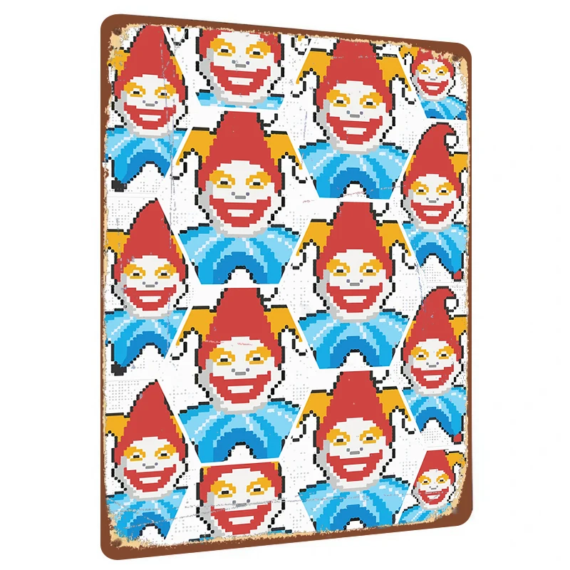 Custom Clown Pattern Metal Iron Painting Wall Art for Home Decoration