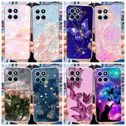 For Honor X8 4G X 8 5G Phone Case Fashion Butterfly Flower Soft Silicone Back Cover For Honor X8 X6 X6s VNE-N41 Shockproof Funda