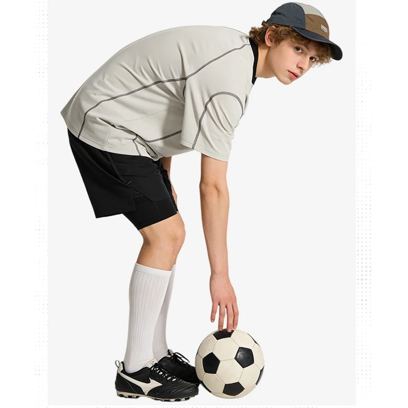 Men's American Style Sport T-Shirt, Cooling Quick-Dry & Anti-Pilling, V-Neck Color-Block for Casual
