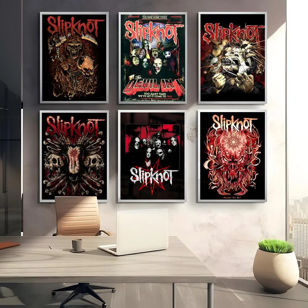ملصق قماشي للخط بعقدة من Slipknot: خالي من التجاعيد ومقاوم للماء ومتين لجميع الفضاء لتزيين الحائط