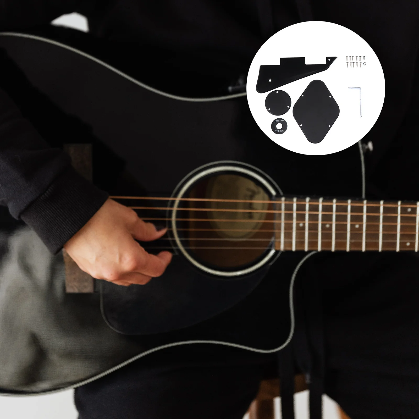 

Electric Guitar Cover Scratch Protector Plate Practical Accessory Accessories Metal+pvc Protective