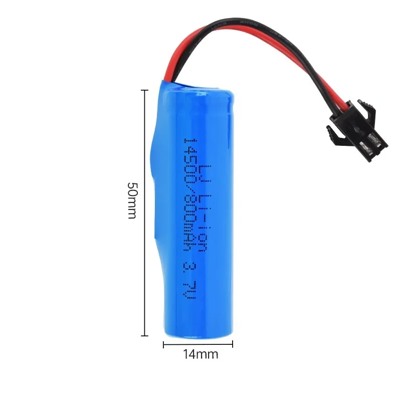 Batterie Lipo pour C2 D828 3.7V 800mAh 14500, avec chargeur pour jouets RC, hélicoptère, voiture Baot, réservoir, pistolet, camion, Train, motos, 3.7V