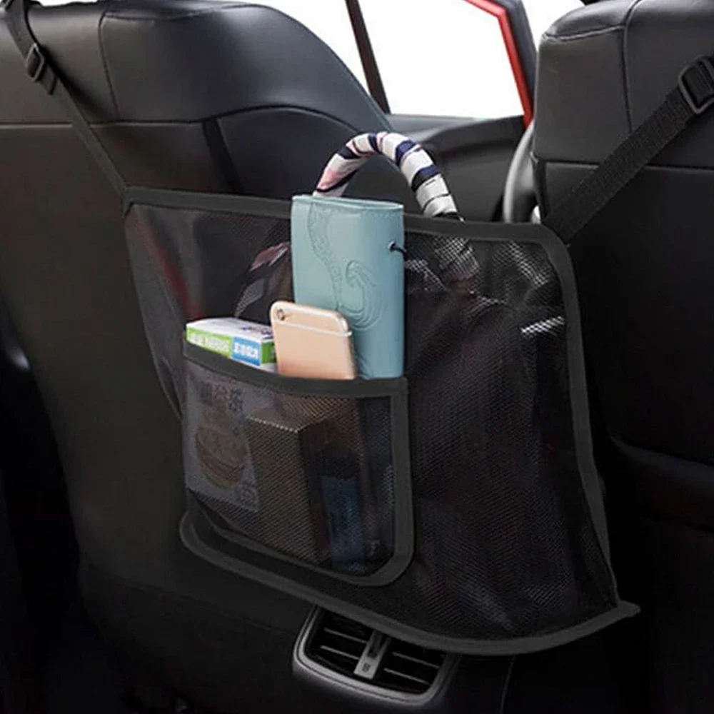 1PC Car Truck Seat Mesh Storage Net Bag Handbag Purse Between Seats Organizer Universal Large Capacity with Hook Holder Pocket