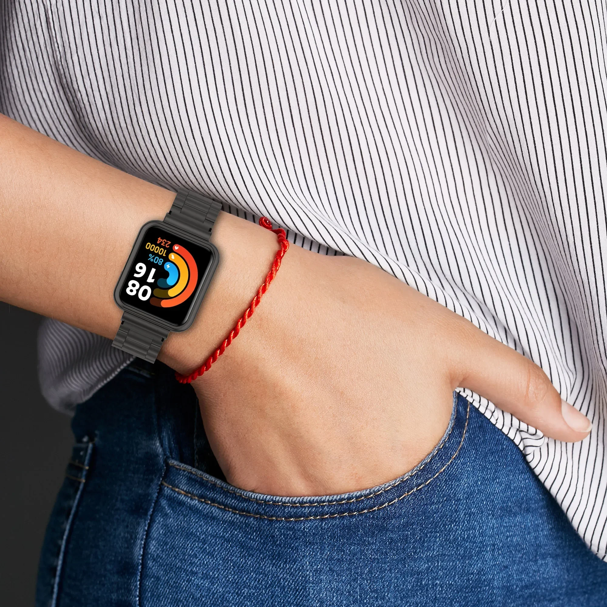 Funda protectora de correa para reloj inteligente, pulsera de acero inoxidable para reloj POCO, cubierta de protección, marco de parachoques