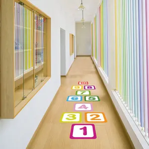 Cartoon Floor Stickers, waterproof, truss, numerical game, kindergarten, children's room, wall stickers 10 Main Sales Sticker Floor - №2