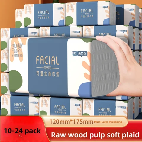 10-24 pacotes de papel de tecido, 300 folhas por pacote, 4/5 camadas, guardanapos de tamanho grande, tecidos, toalhas de papel higiênico