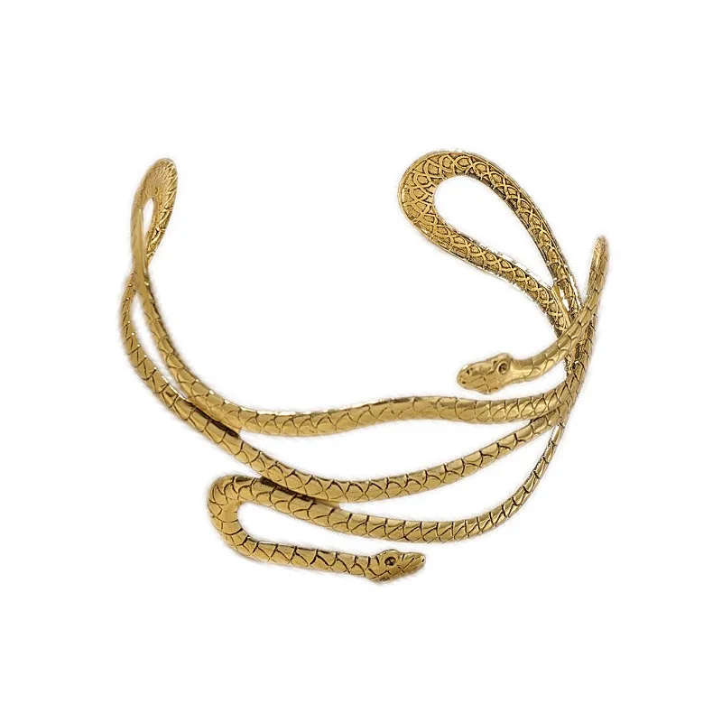 Modern Jewelry European and American Design Metal Snake Open Bracelets For Women Party Gifts Exaggerative Accessories