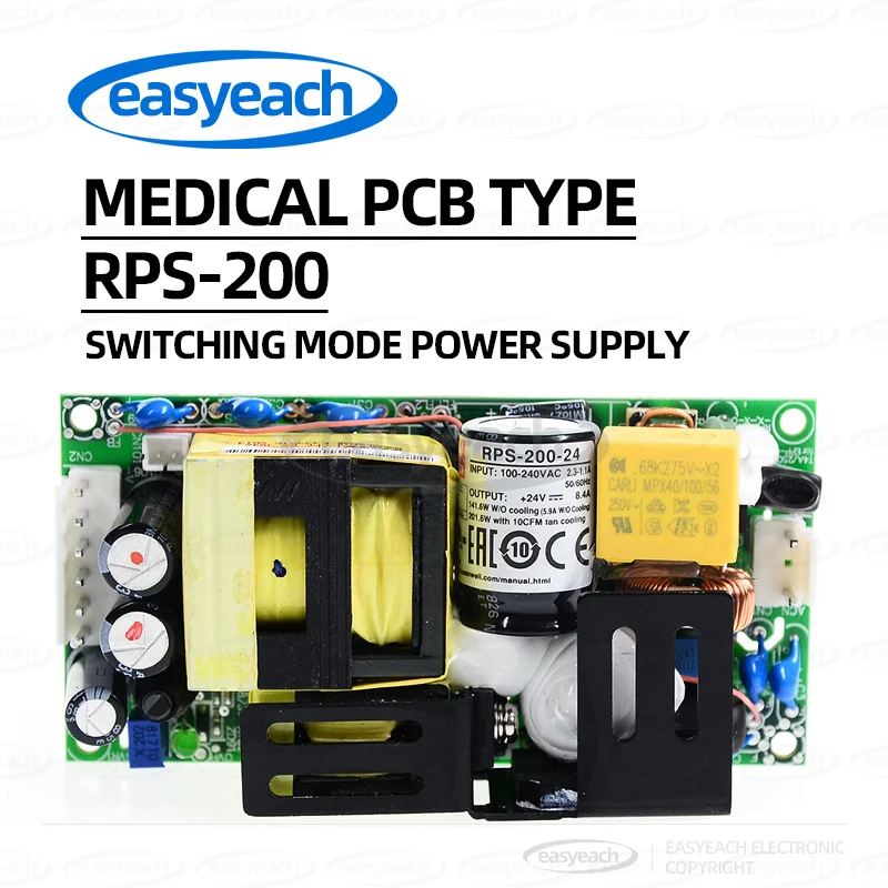 

MEAN WELL RPS-200 Medical Switching Power Supply 12/15/24/27/48V 200W Replacement for MPS(-C chassis type)
