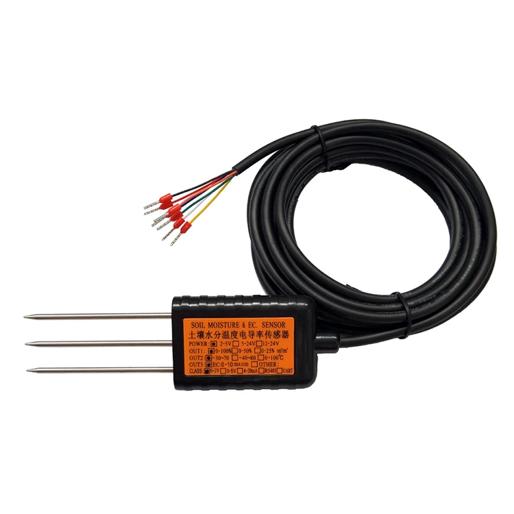 

Customized SDI12 0-3.3V 4-20mA 0-5V RS485 Output Integrated Soil Moisture and Temperature Sensor