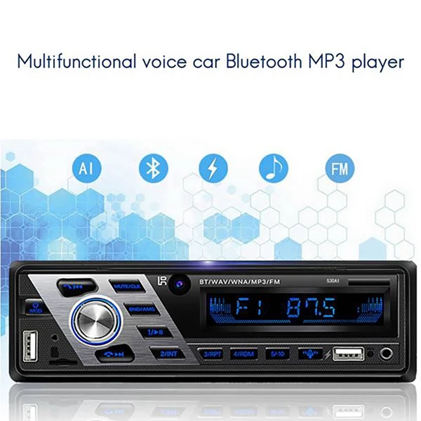 1 DIN MP3 Multimedia Player Bluetooth Radio Car Stereo Radio Receiver Audio Auto Electronics 12V