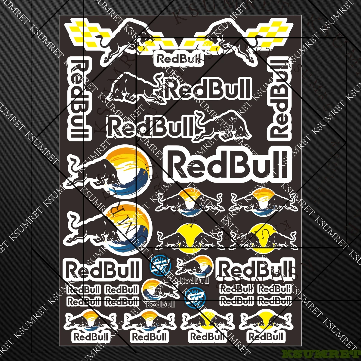 Vinile per adesivi moto Red Bull, decalcomania serbatoio casco, logo emblema