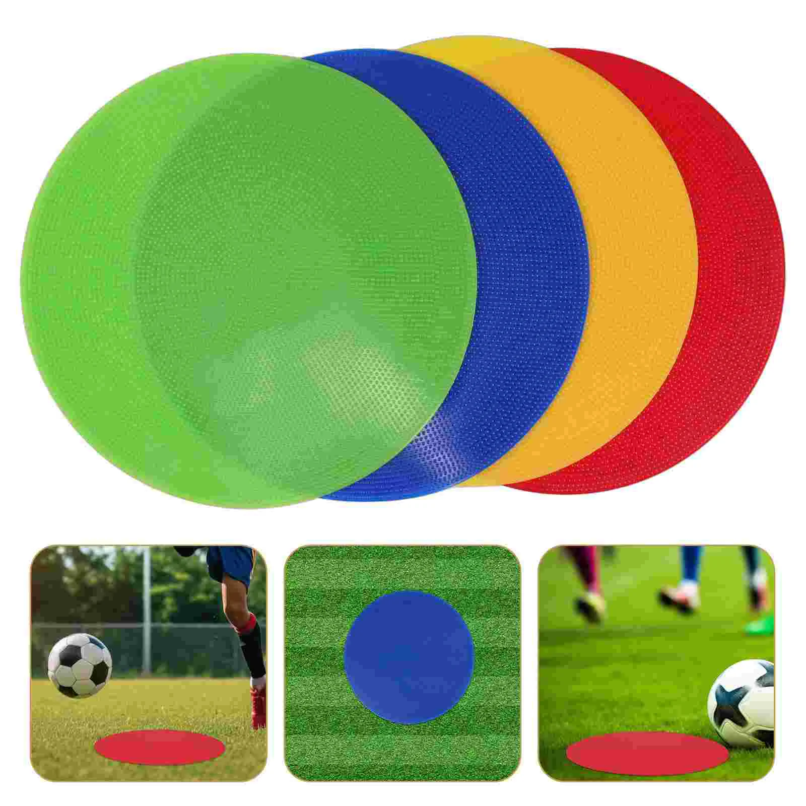 

4 Pcs Tennis Logo Pad Soccer PVC Flat Cones Red Mat Lightweight Training Exercise Tool Bright Sport Markers