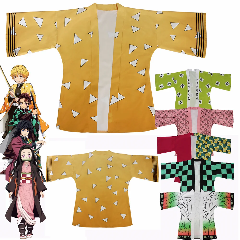 Anime Dämon Slayer Kimetsu Keine Yaiba Zenitsu Nezuko Shinobu Cosplay Kostüm Frauen Kimono Haori Yukata Plus Größe Halloween Männer