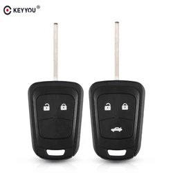 KEYYOU-carcasa de llave remota de 2/3 botones para Chevrolet Camaro, Sonic Cruze Malibu Volt Spark Equinox, accesorios para coche