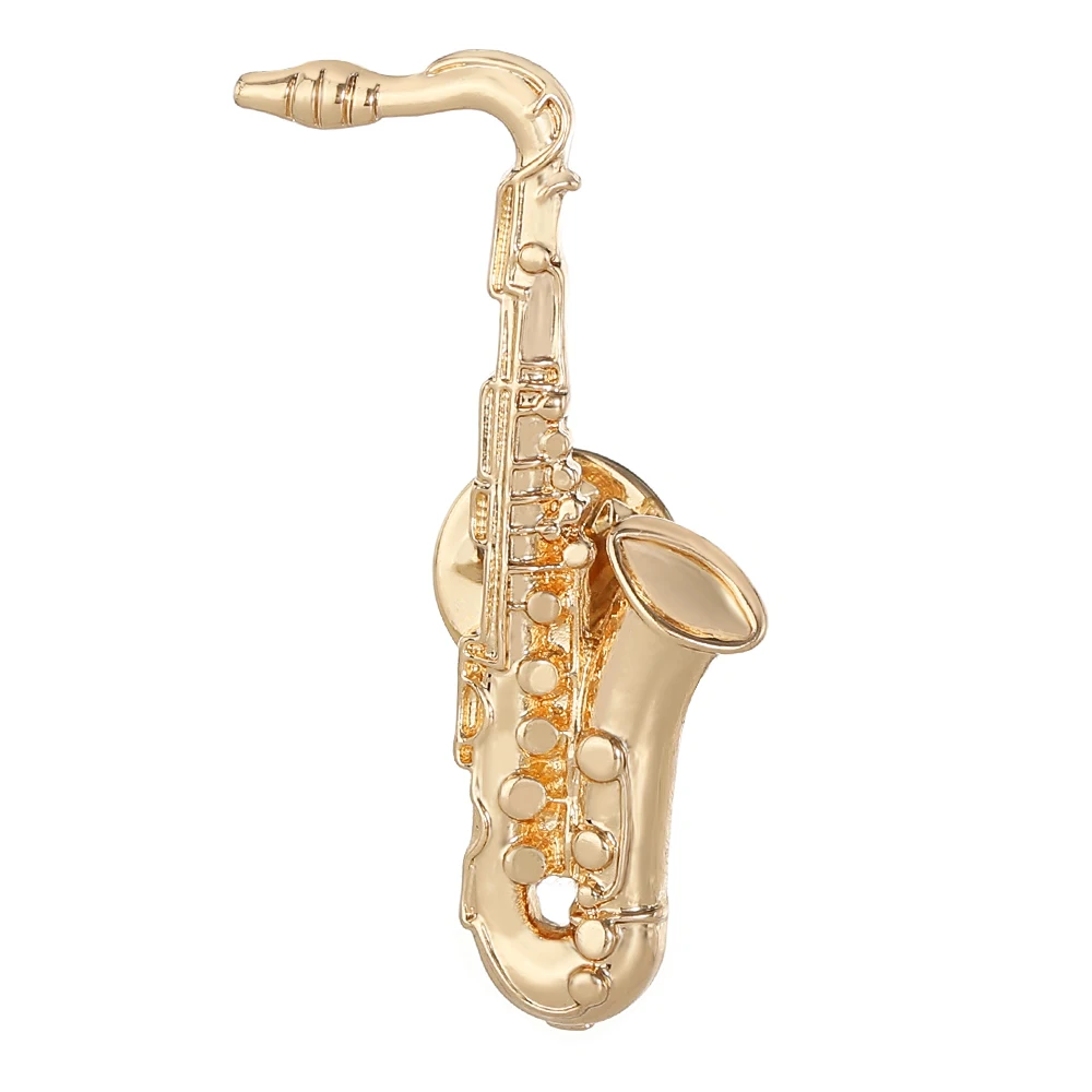 Lustige Musikinstrumente Emaille-Broschen Trompete Klarinette Saxophon Geige Geformte Goldene Anstecknadeln Symphonieorchester-Abzeichen