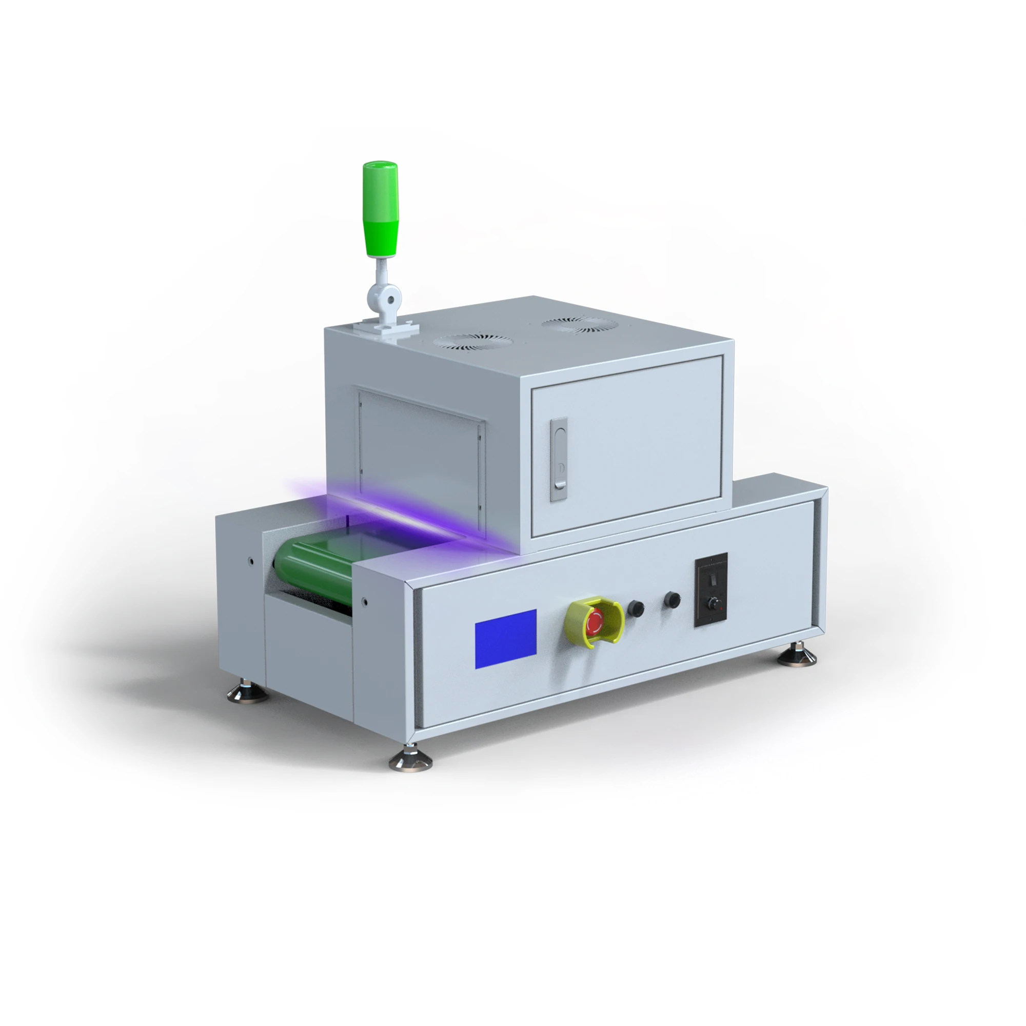 Desktop LED UV Curing Conveyor System with 200*100mm Curing Area LED UV Curing Lamp