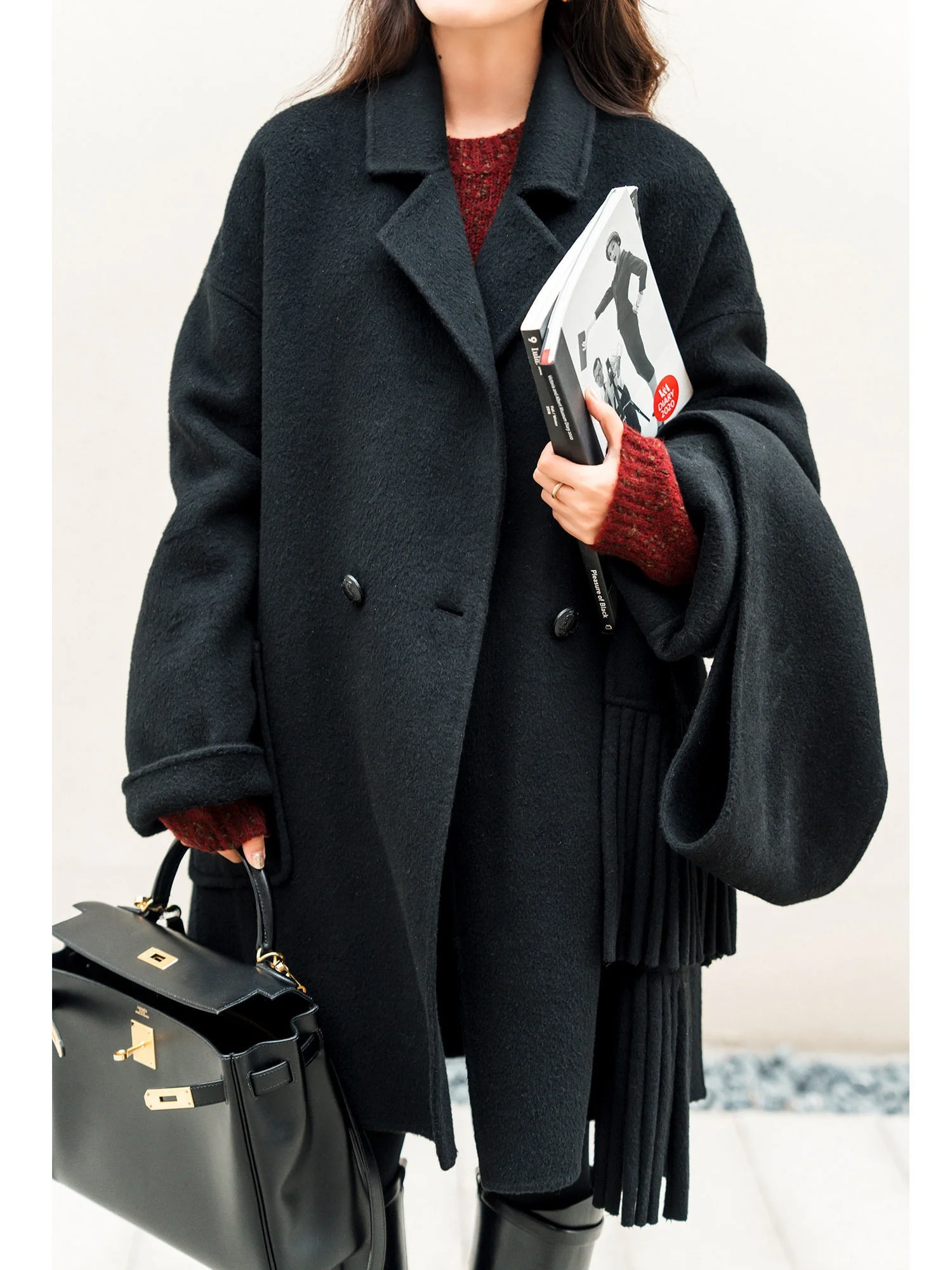 

Элегантное пальто из смесовой верблюжьей шерсти в стиле шарфа, легкая шерстяная женская верхняя одежда 410310, модный тренд зимнего сезона