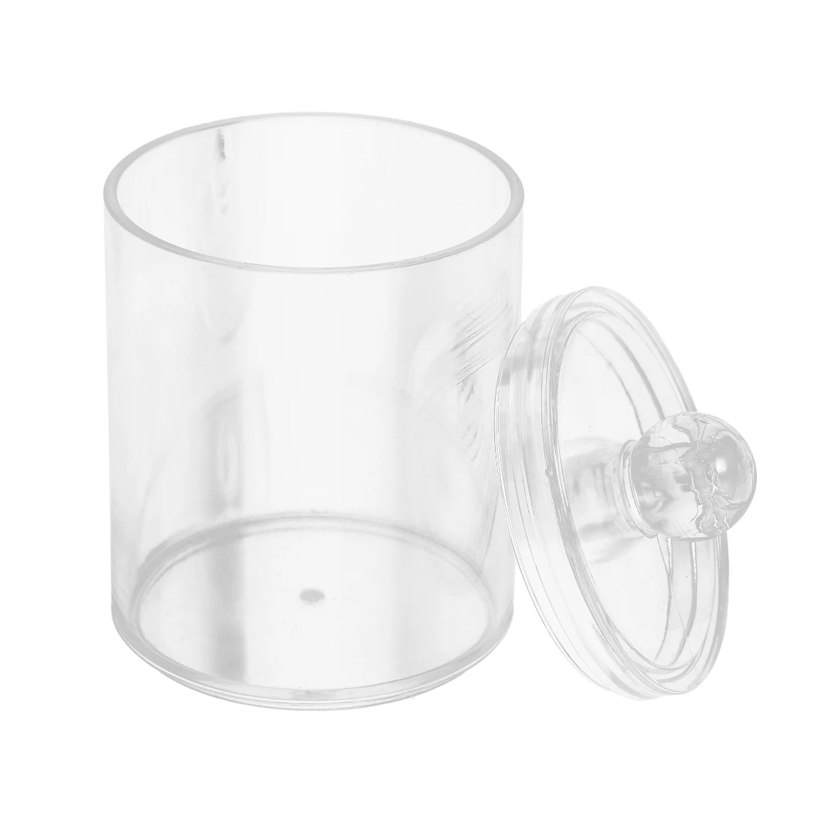 

4 pcs Cotton Swabs Storage Box Glass Smooth Container Toothpick Clear Jar Lid Home Bedroom Accessories ganize