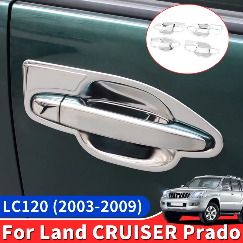 For Toyota Land Cruiser Prado 120 2003-2009 Styling Upgrade Decoration Accessories Lc120 FJ120 Chrome Door Handle 2008 2007 2006