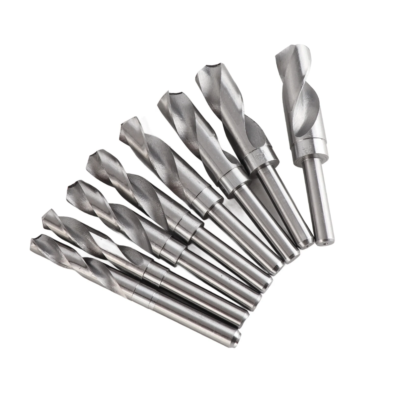 Conjunto de brocas helicoidais de aço de alto carbono branco de 8 unidades grande com tratamento térmico industrial