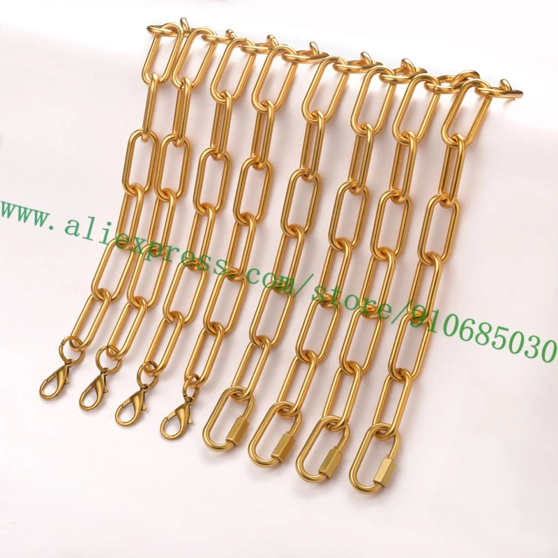 

Top Quality Gold-tone Metal Links Chain Bag Strap For Designer Women Soft Trunk Handbag Lady Purse Parts Replacement