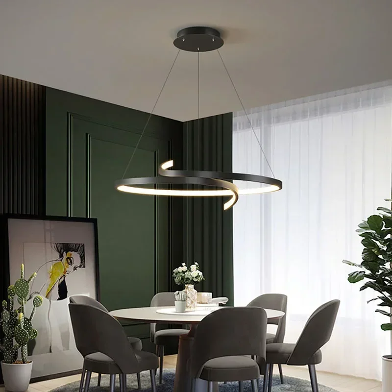 Lampe LED suspendue au design moderne, luminaire décoratif d'intérieur, idéal pour un salon, une salle à manger, une chambre à coucher ou un bureau