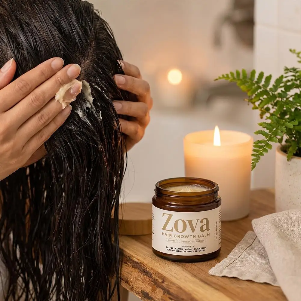 Zova Hair Growth Balm Batana Castor Argan Rosemary Oil For Thicker Stronger Hair Roots Unisex Brand Nourishing Hair Repair Cream