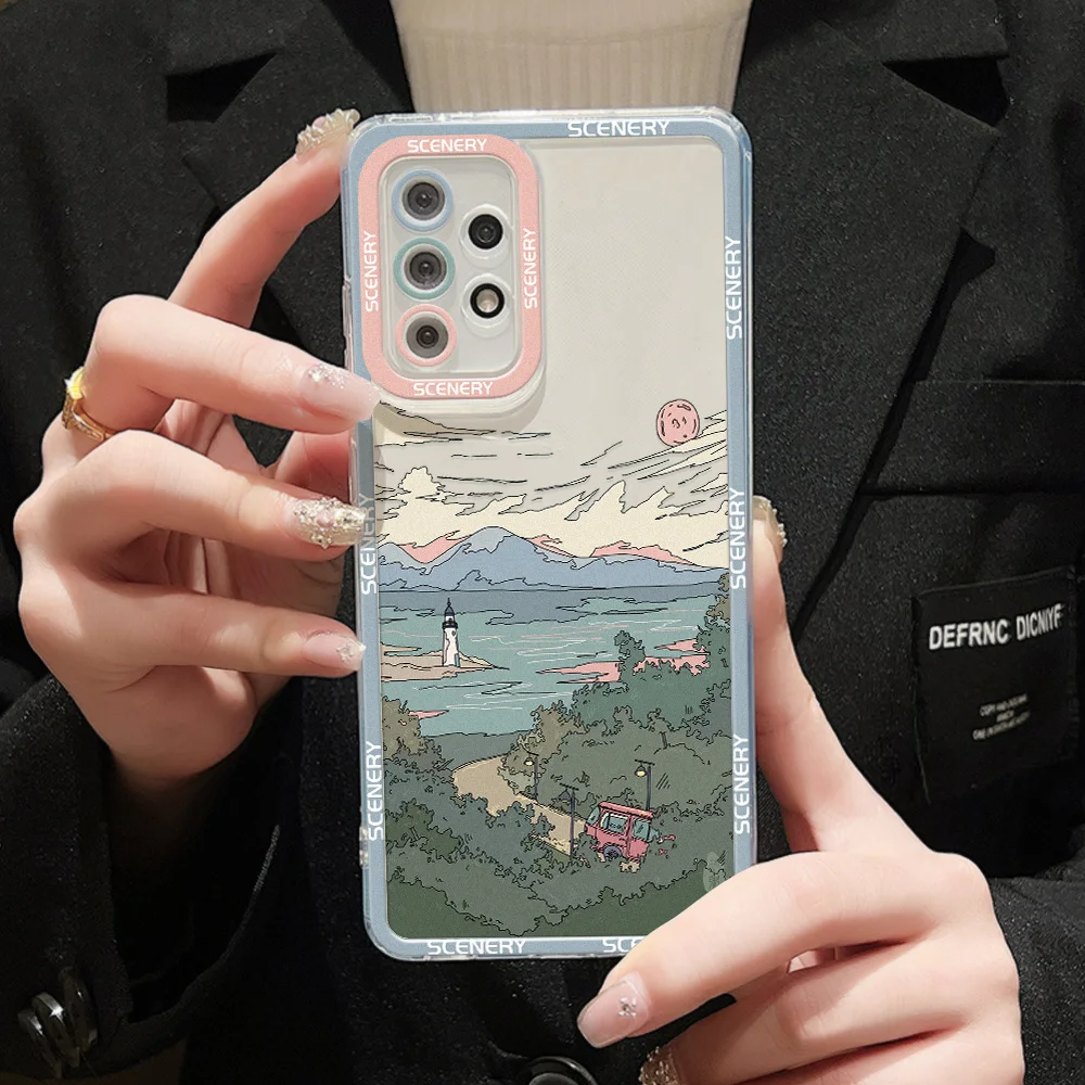 Phone Case For Samsung A54 5G Funda Galaxy A55 A34 A53 A35 S24 Ultra S20 FE A33 A14 A13 A32 A52 S23 Plus S22 S21 Silicon Covers