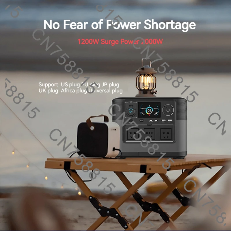 【Hot】1200W 1000wh LiFePO4 Lithium Battery Portable Power Sta，1200 Watt Home Camping Solar Storage Pure Sine Wave Solar Generator