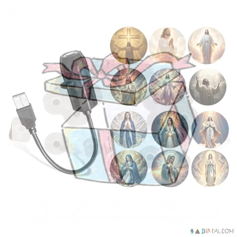 【CCA】Religious Character Theme Portable USB Projection Lamp 12 Patterns Decorative Night Light For Events And Room Use