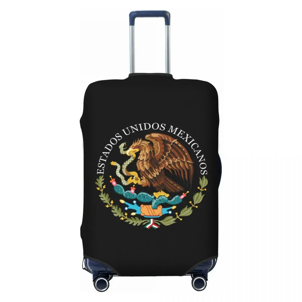 

Custom Coat Of Arms Of Mexico Travel Luggage Cover Washable Mexican Flag Seal Suitcase Cover Protector Fit 18-32 Inch