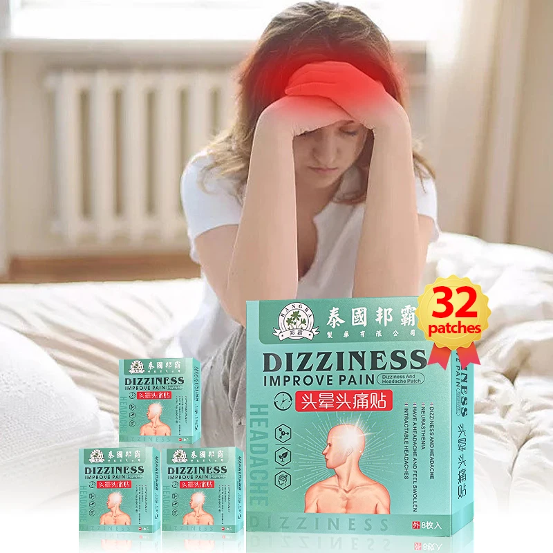 

16/32pcs Headache Migraine Treatment Patch Head Pain Dizziness Relief Medicine Trigeminal Neuralgia Nerve Pain Thailand Plaster