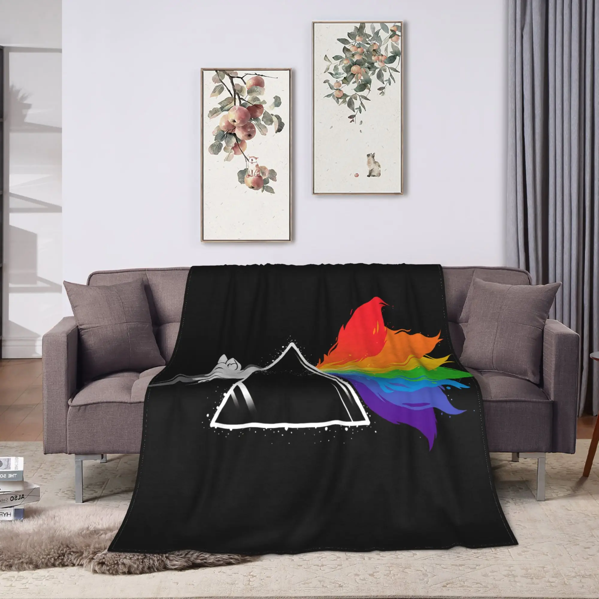 Cute Fox Warm Soft Blanket  Graphic Travel Car Throw Blanket Outdoor Flannel Bedspread Sofa Bed Cover