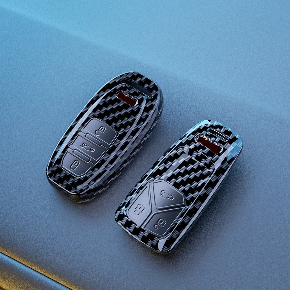 

Carbon fiber ABS Car Remote Smart Key Cover Case Shell For Audi A1 A3 A4 A5 A6 A7 A8 Quattro Q3 Q5 Q7 2009-2015 Accessories