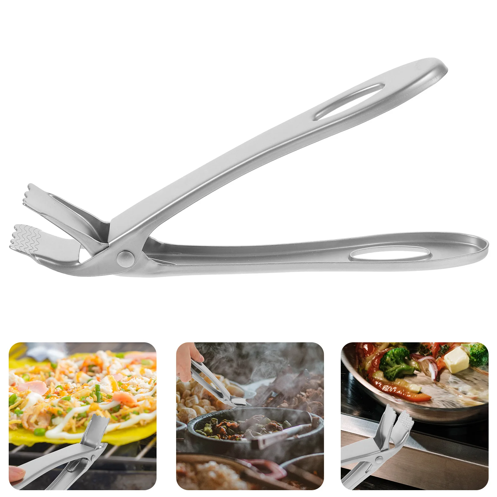

2Pcs Stainless Steel Plate Tongs Heat Resistant Bowl Clip Pot Holder Safe Anti-Scalding Kitchen Gadget Home Restaurant