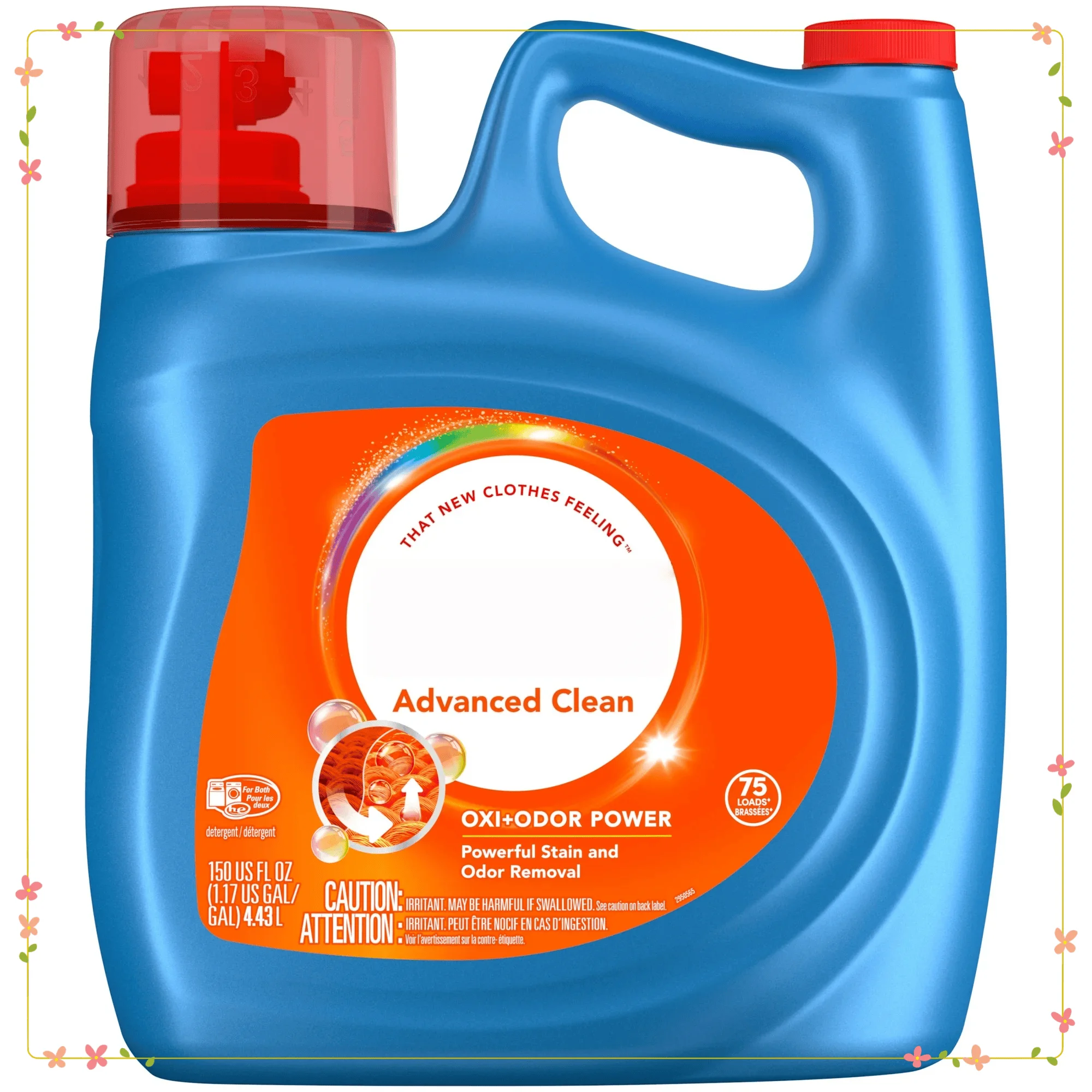 

Усовершенствованное чистое жидкое стиральное средство с устранителем окси и запаха, 150 жидких унций на 75 нагрузок, оригинальный аромат