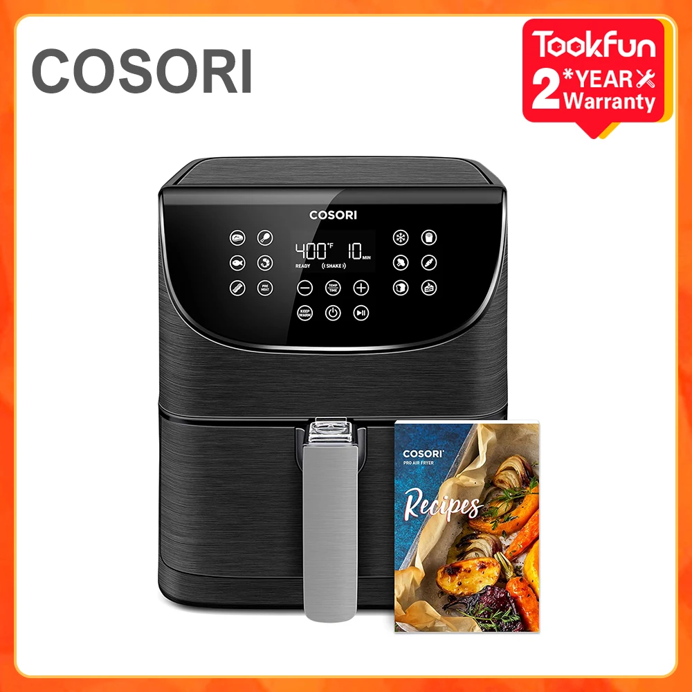 

Аэрофритюрница Cosori CP158 5,5 л, 1700 Вт, компактные электрические фритюрницы для жарки без масляной картофеля фри, автоматическая конвекционная печь для сочного мяса