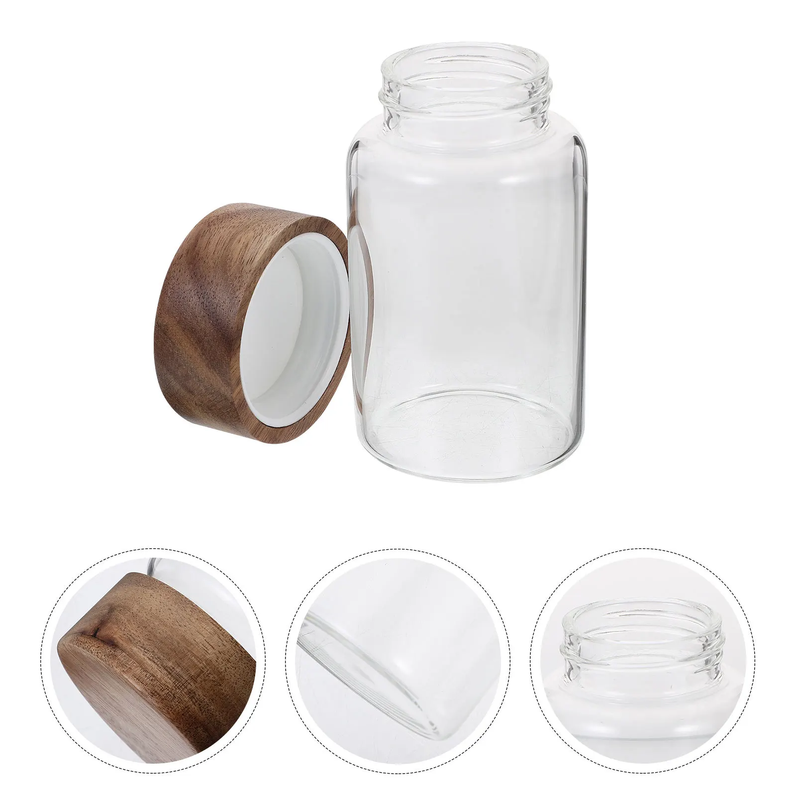 

Clear Glass Storage Jar Wide Mouth Airtight Food Container for Dry Goods Kitchen Bathroom Office Storage Glass Canister