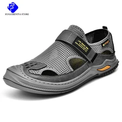 2023 New Mens Sandals Summer Breathable Mesh Sandals Men Outdoor Casual Lightweight Beach Sandals Fashion Men Shoes Large Size