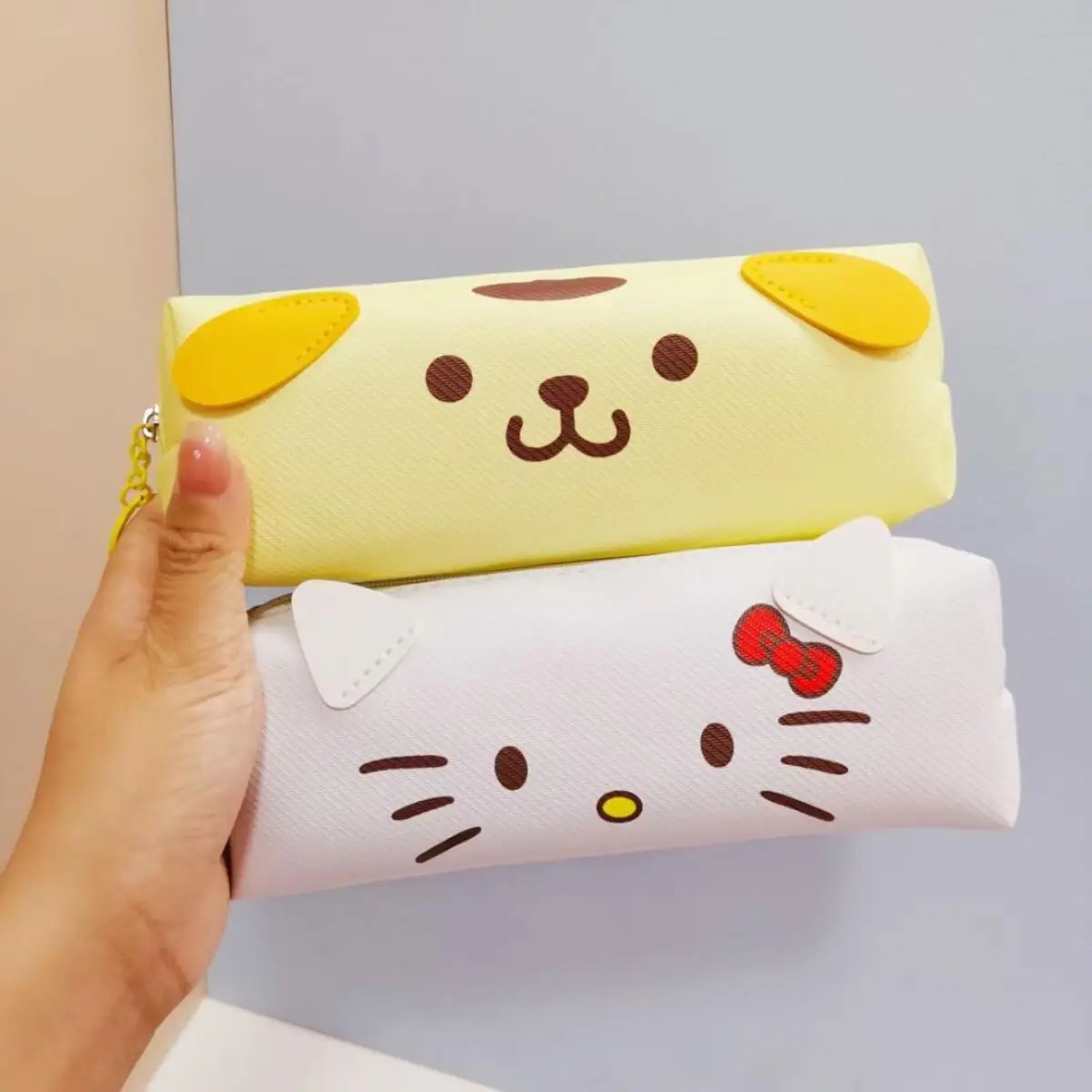 Sanrios Kuromi kawaii مقلمة طالب سعة كبيرة نمط جديد الكرتون فتاة القلب بسيط الطازجة الأطفال تخزين القرطاسية