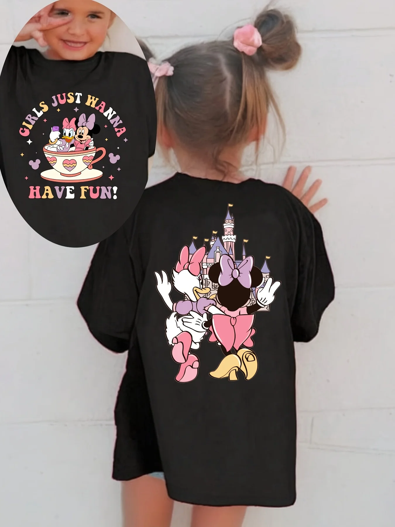 

2025 New Disney Printed Children's Street Fashion Trend Short Sleeve Pure Cotton Round Neck T-shirt