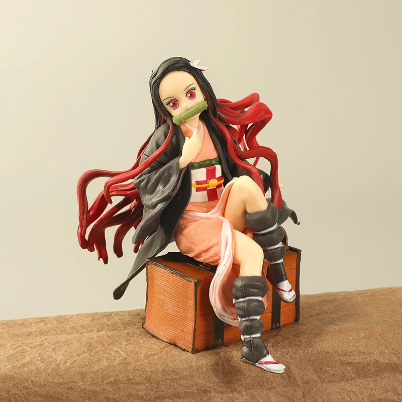 12cm Demon Slayer Nezuko Anime Figure Model Toy Pvc Figure Toy Gift Collection Box decorazione Desktop Collection Action Figures