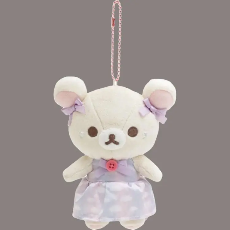 SAN X Dreamy World Rilakkuma Cotton Candy Bear Sister Dolls Plush Charm 14cm Height MO69901