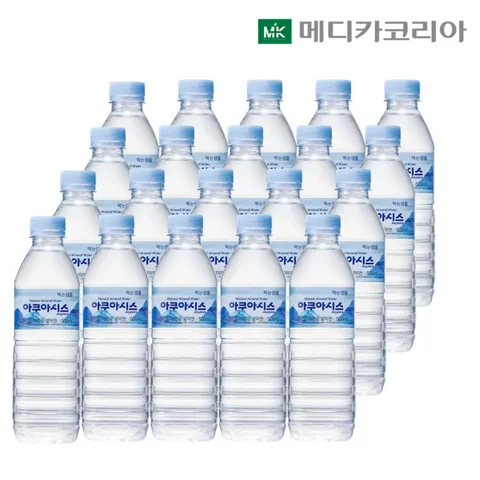 아쿠아시스 생수 유라벨 물 500ml 40병 먹는샘물 20개입 2팩