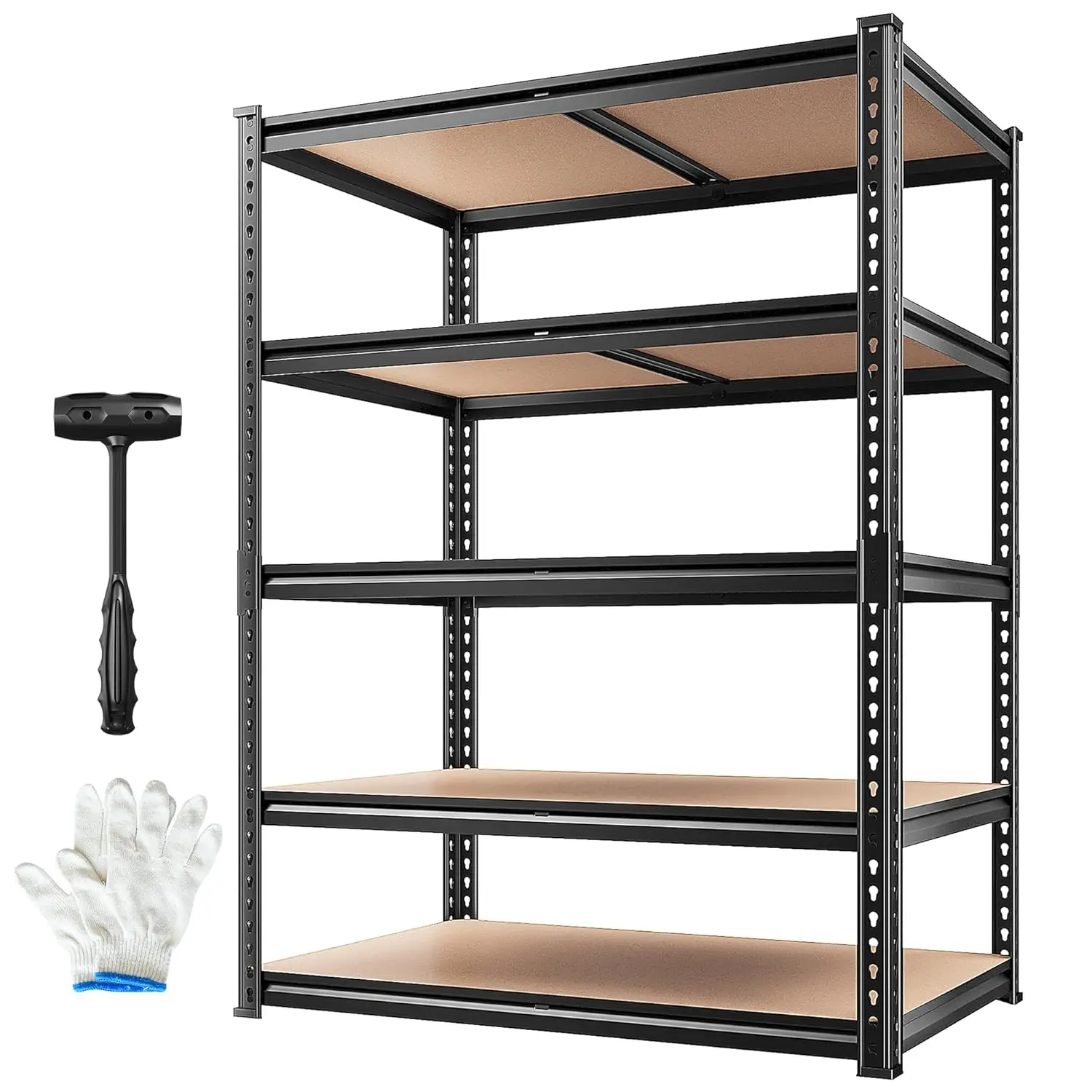 

5-уровневые регулируемые сверхмощные металлические полки для хранения, гаражный блок, подвал, склад, кладовая, 72 "В x 35,55"Ш x 16 "Г, по индивидуальному заказу