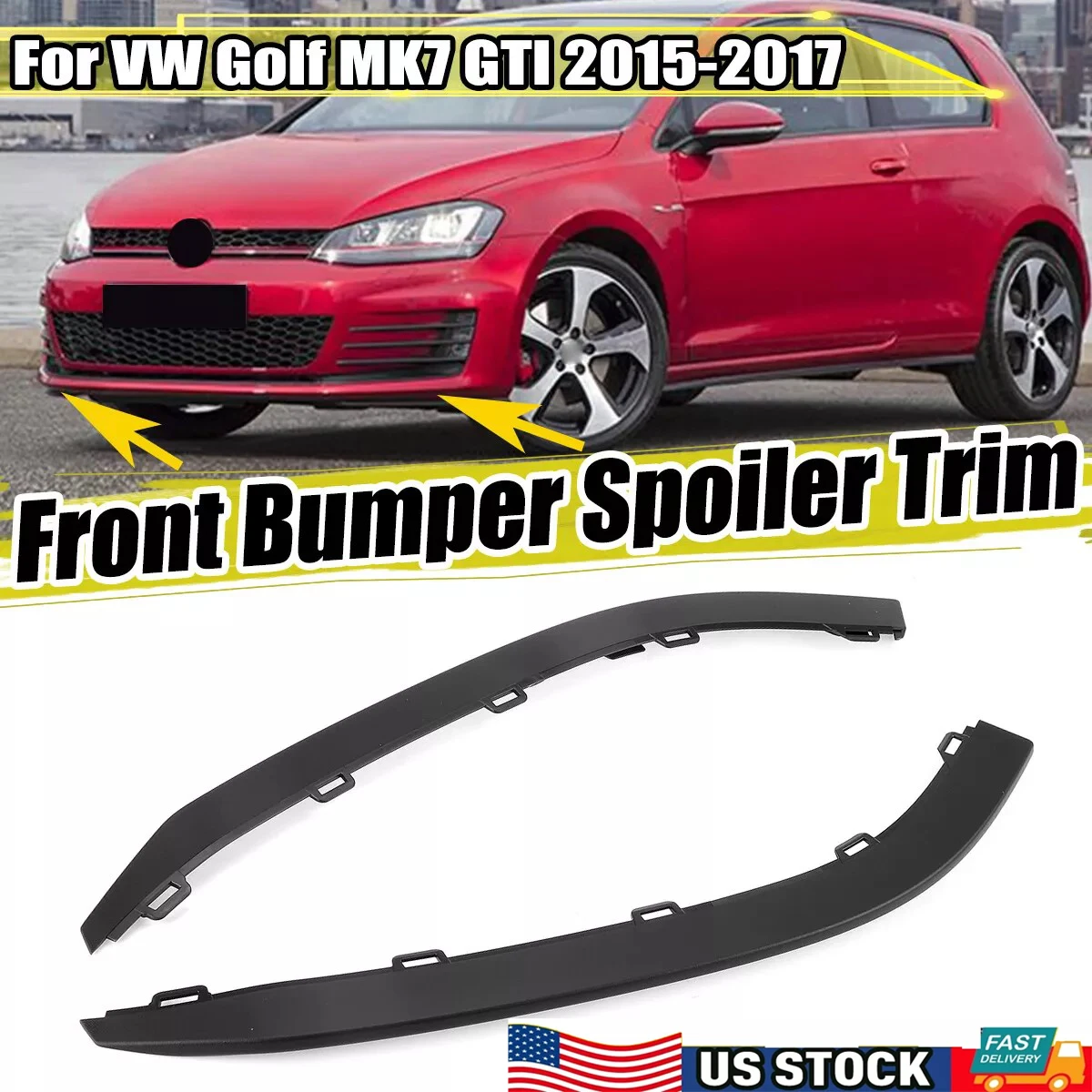 For VW Golf MK7 GTI 2015 2016 2017 Front Bumper Lip Lower Spoiler Air Deflector Valance Trim Car Body Kit Tuning 5GG8059039B9