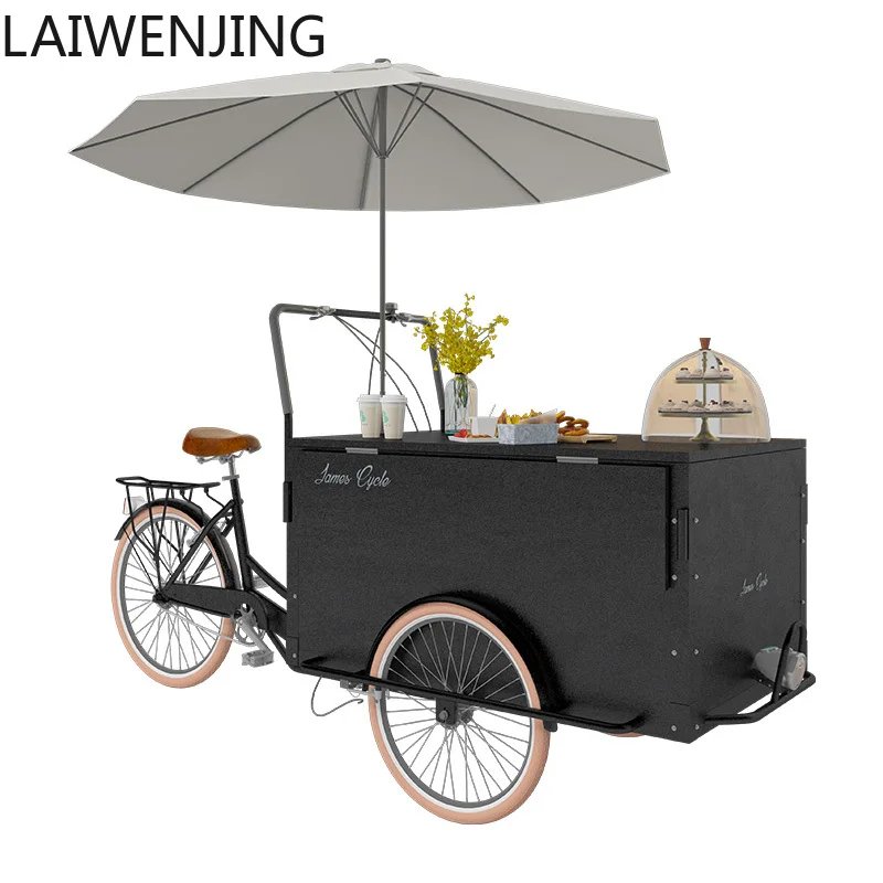 

HLZ mobile three-wheeled dining car stall cart mobile snack cart multi-functional storage truck