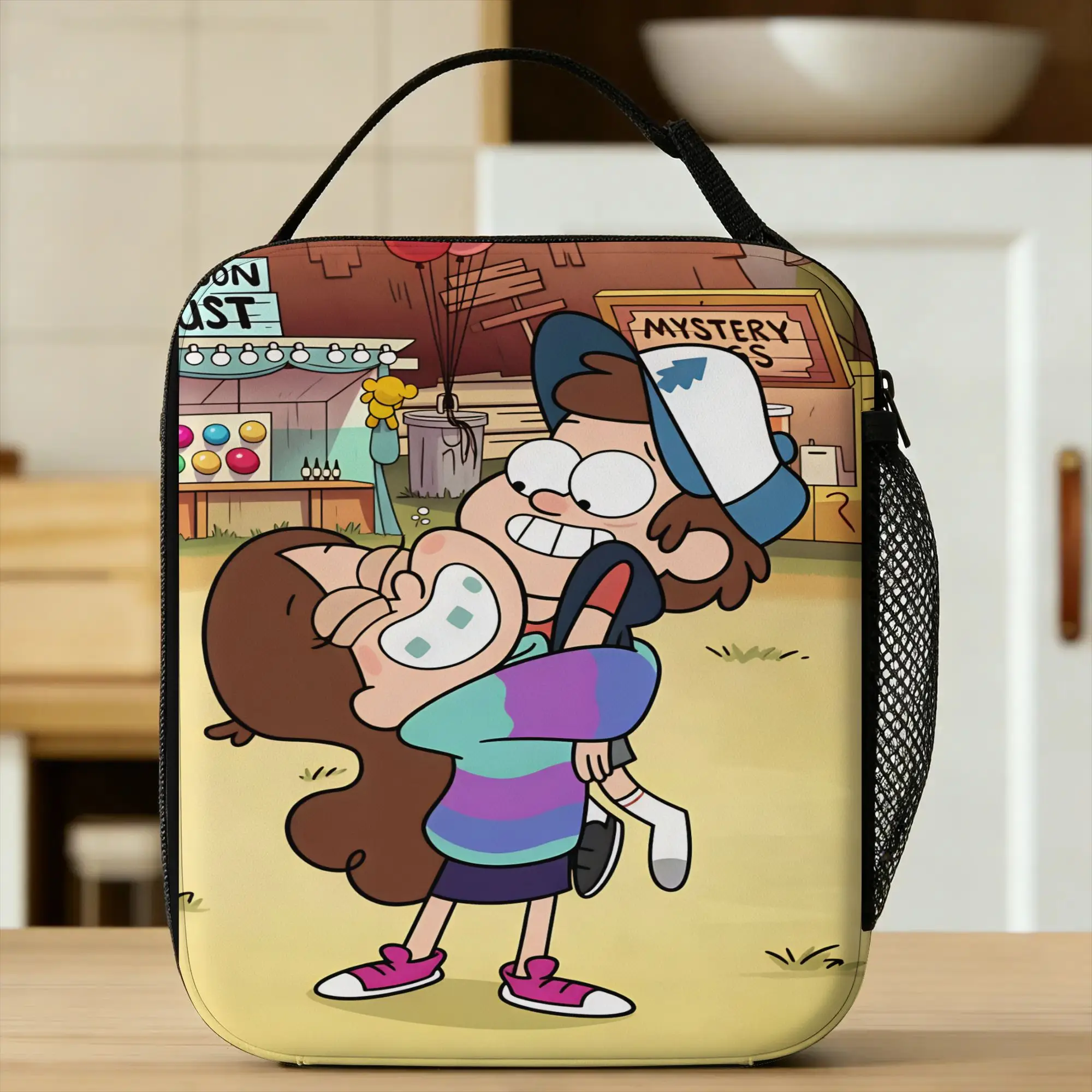 Mabel Lunch Bag For Child G-Gravity Falls Print Lunch Box Aesthetic Travel Cooler Bag Convenient Oxford Thermal Lunch Bags
