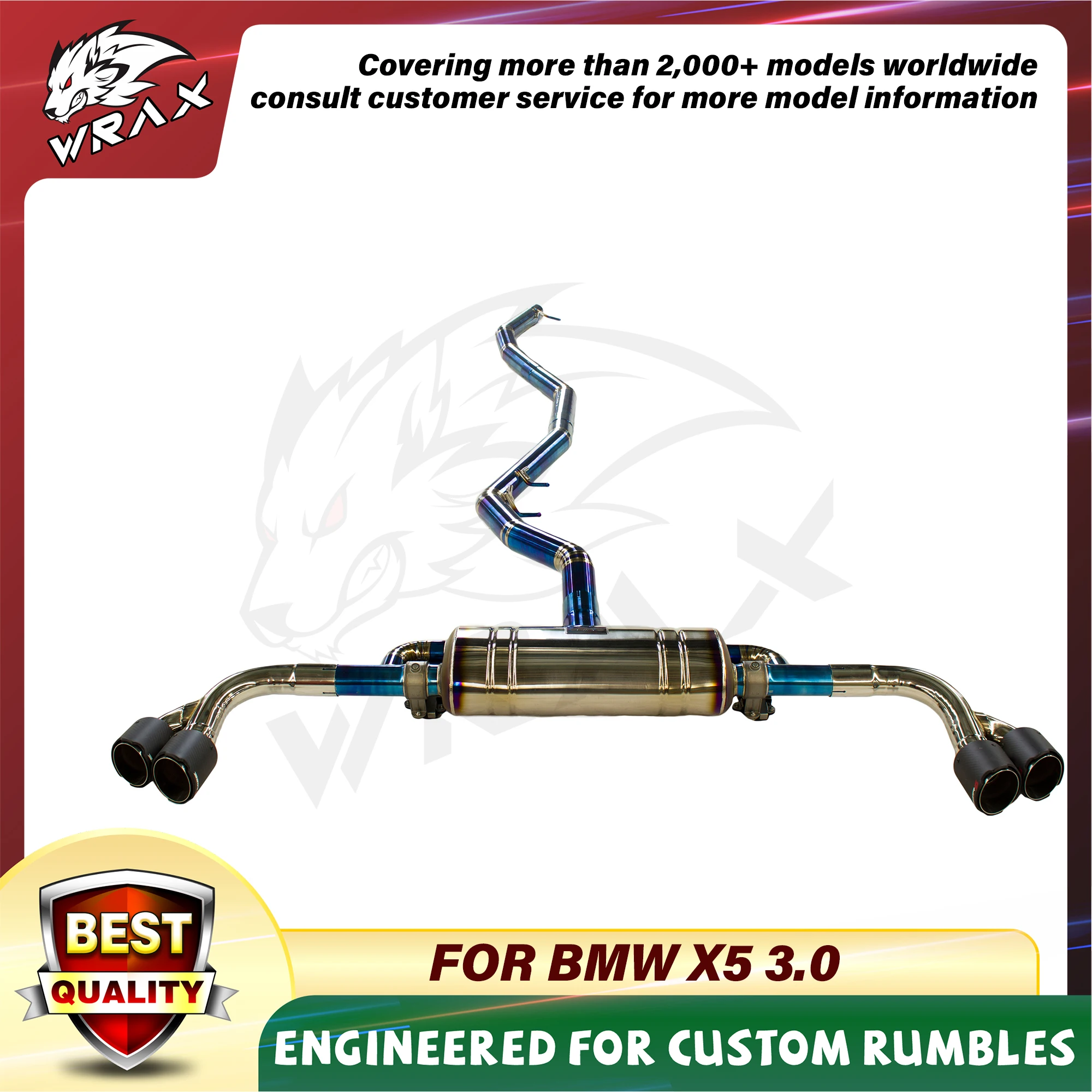 

WRAX Titanium Exhaust For BMW X5 3.0 Catback High Performance Exhaust System Tail Performance Muffler heat-resistant
