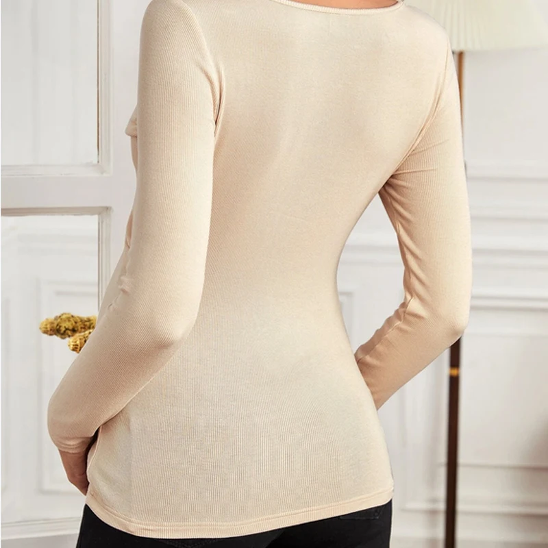 الحوامل موضة متقاطع التفاف حبيب كم طويل رقبة v مضلع الحوامل أمي خريف/شتاء تي شيرت علوي #4